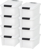 IRIS USA 13.5 Qt Stackable Plastic Storage Bins by IRISUSA