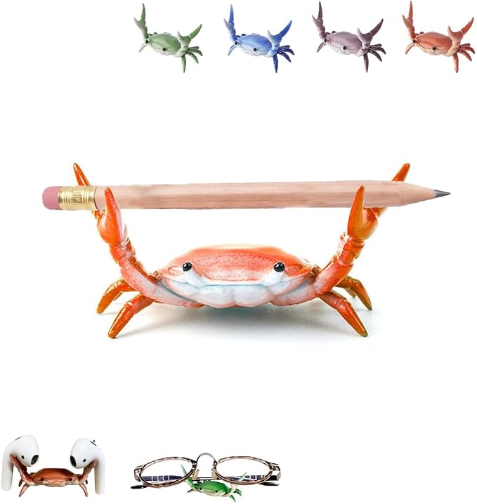 Crab Pen Holder for Desk, Cute Multifunctional Weightlifting Desk Crab Pencil by Unknown