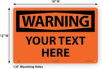 Custom OSHA Style Warning Sign 12" x 18" Aluminum Sign, Customizable "Your Text - Image 6