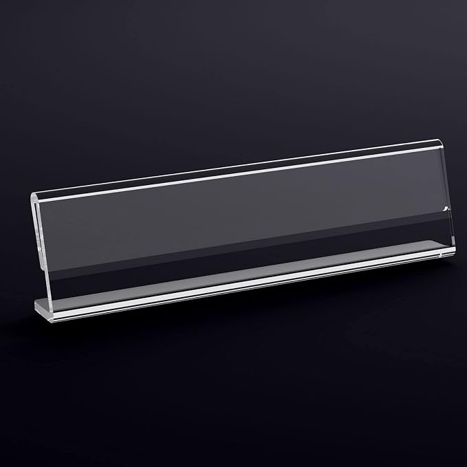 Acrylic 12 Pack Name Plates for Desks, AITEE 2x8 Clear Desk Name Plate - Image 3