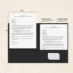 LUXPaper 9" x 12" Presentation Folders | Two Pocket | Midnight Black | 100lb. - Image 5