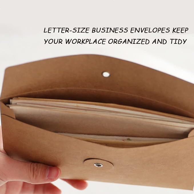10pcs A4 Kraft Paper Envelopes Portfolio Foolscap File Folders Document Folder - Image 5