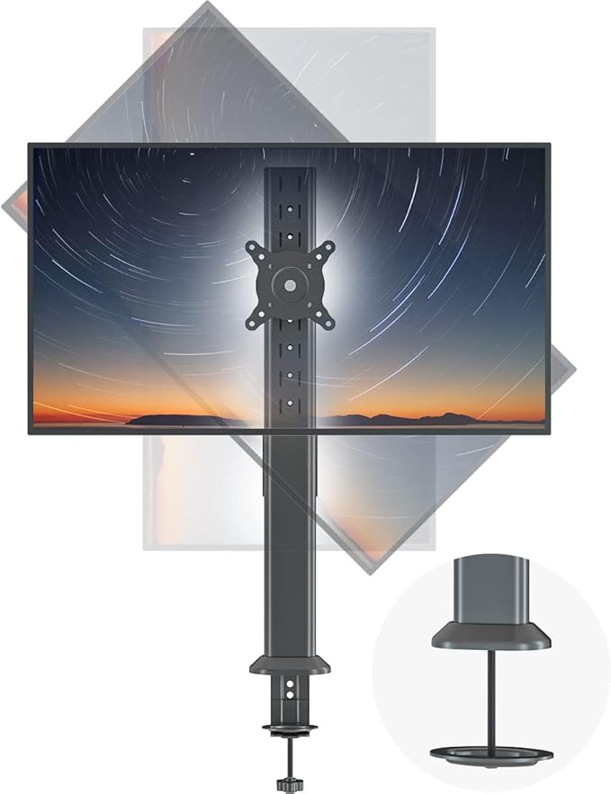 HEMUDU Single Tall Desk Monitor Arm Mount Stand Fit by HEMUDU