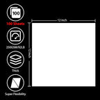 OcePor 100 Sheets White Cardstock 12” x 12”, 92lb/250gsm Black Card Stock - Image 2