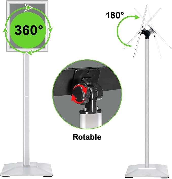 INNOVSIGN 3Packs Heavy Duty Adjustable Pedestal Poster Sign Stand, 11x17 - Image 4