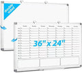 White Board Dry Erase Calendar for Wall, Magnetic Weekly Schedule-Board by ONAVIA