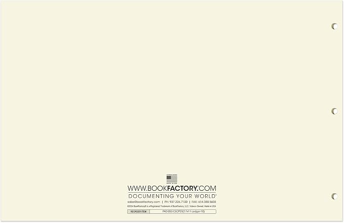 BookFactory Ledger Pad/Large 10 Column Accounting Ledger Columnar Pads - Image 3