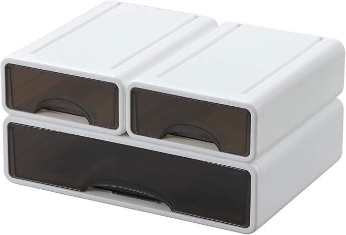 OSteed White Desktop Drawers for Paper, Stackable Office Storage Drawers for - Image 8