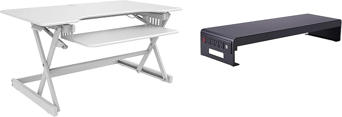 Rocelco 40" Large Height Adjustable Standing Desk Converter by Rocelco
