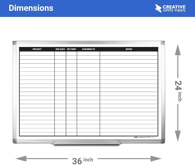 Project Planning Dry-Erase Whiteboard 36" x 24" - Image 3