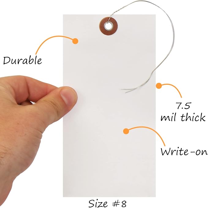 SmartSign 6.25 x 3.125 inch Blank White Shipping Tags - Image 3