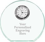 Crown Awards Personalized Jade Horizon Crystal Clock – Premium Jade Crystal by CrownAwards