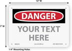 Custom OSHA Style Danger Sign 7" x 10" Aluminum Sign, Customizable "Your Text - Image 6