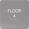 Grey w/White ADA Floor 4 Sign by ADACentralSigns