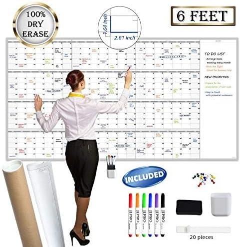 Large Reusable Dry Erase Yearly Wall Calendar - Image 2