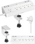 Desk Clamp Power Strip, 40W Fast Charging Station, Desktop Mount Surge Protect by Fararaka