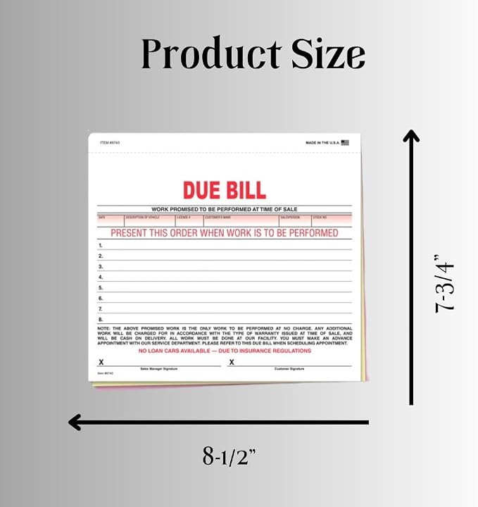 Vehicle Due Bill Form - Image 3