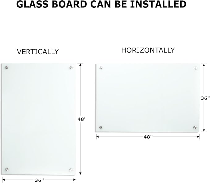 Glass Whiteboard Magnetic Dry Erase White Board 4'x 3' Framless White Surface - Image 3