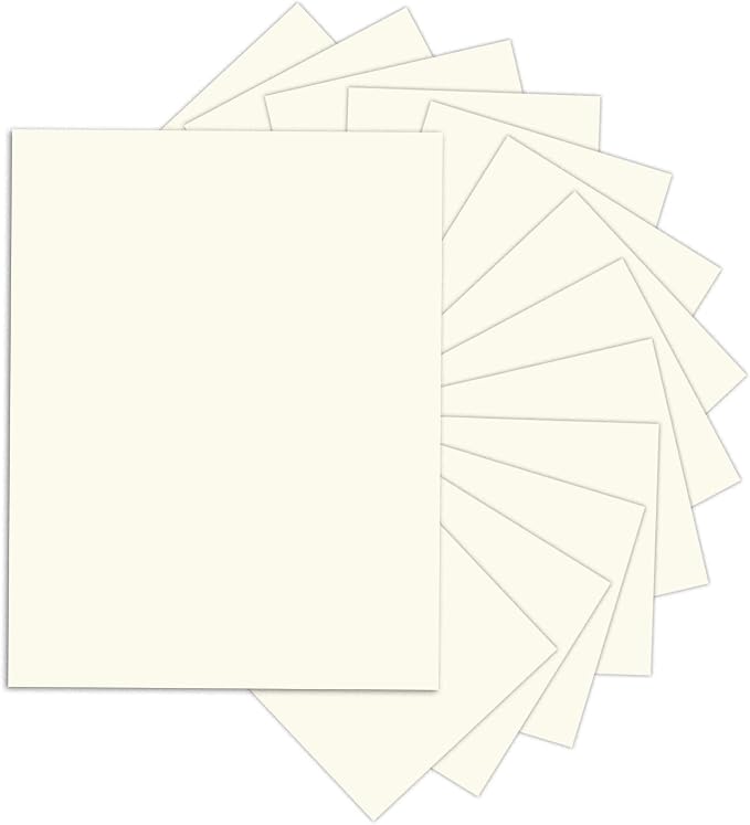 24 Sheets Cream Cardstock 8.5 x 11 Off White Paper, Goefun Ivory Card Stock by Goefun