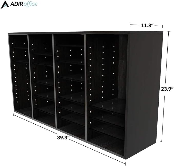 AdirOffice Wooden Adjustable Literature Organizer, 36 Compartment Office Mailbox - Image 3