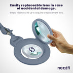 Neatfi XL Bifocal LED Magnifying Lamp, 7-Inch Acrylic Lens, 5D/20D Magnification - Image 6