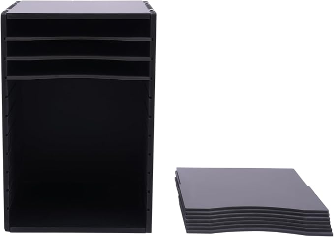 GUEYYSAN Vertical File Storage Rack, 11-Compartment Desktop Sorter Documents Box - Image 2