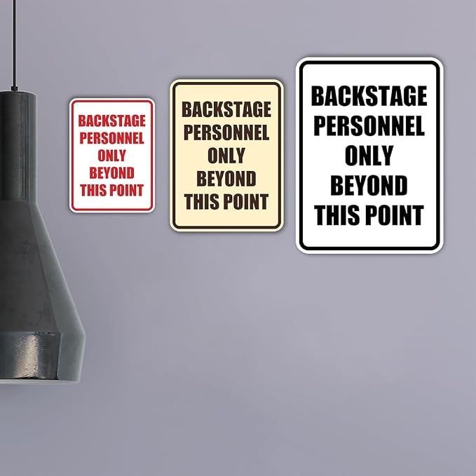 Portrait Round Backstage Personnel Only Beyond This Point Door or Wall Sign - Image 2