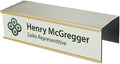 Quality Aluminum, Changeable Cubicle Nameplate Holder, Satin Silver Base by NapTags