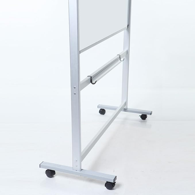 VIZ-PRO Double-Sided Magnetic Mobile Whiteboard, 60 x 48 Inches, Rolling Dry - Image 3