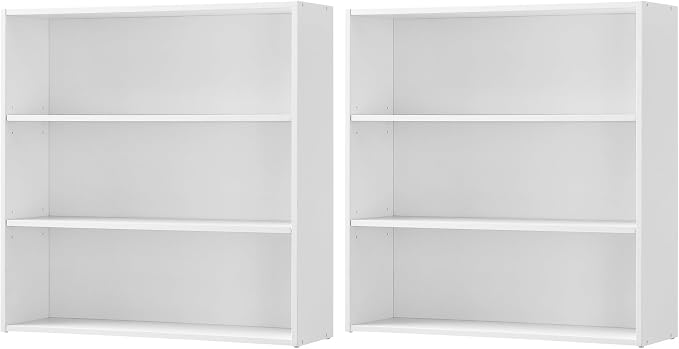 VASAGLE Set of 2 Bookshelves, 31.5 Inches Wide, 3-Tier Open Bookcases by VASAGLEbySONGMICSHOME