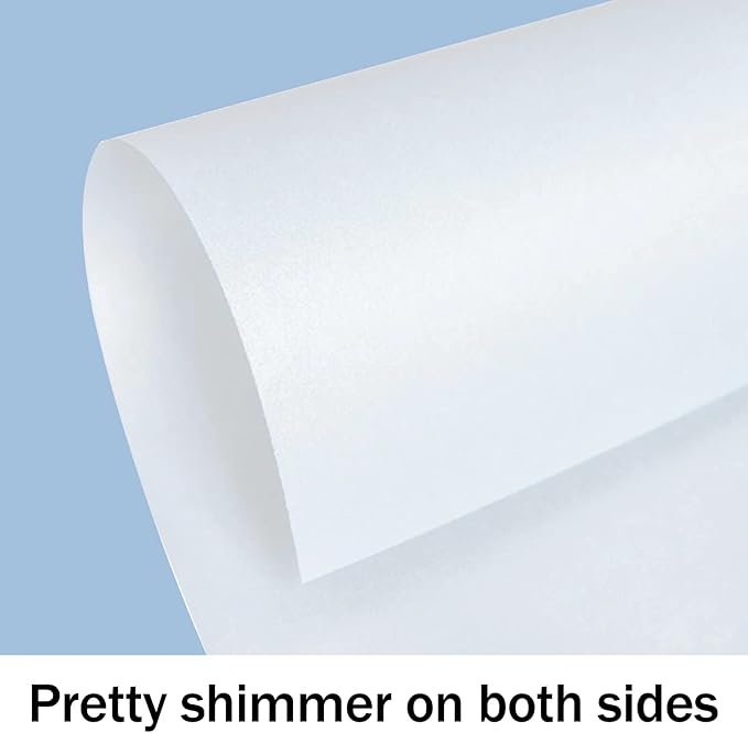 100 Sheets White Shimmer Cardstock 8.5 x 11 Certificate Paper, Goefun 80lb - Image 3