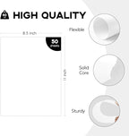 50 Sheets White Cardstock 8.5 x 11 Certificate Paper, Goefun White Card Stock - Image 2