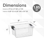 Superio Storage Bins with Lids- 4 Pack, 1.85 Qt Clear Boxes - Image 2