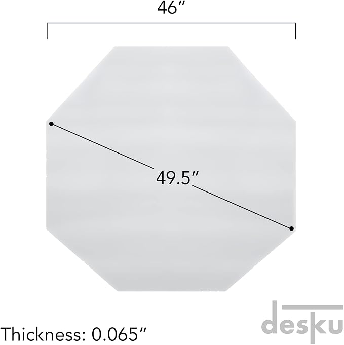 DESKU - Octagon Gaming Chair Mat, Computer and Office Chair Mat - Image 2