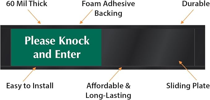 SmartSign Privacy Sign Please Knock And Enter/In Session Door Slider Sign - Image 4