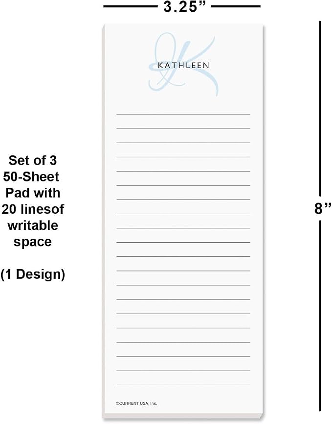 Current Initial Personalized Lined Notepad Set – Set of 3, 50-Sheet Pads - Image 2