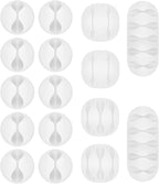 Shintop Cable Clips, 16 Pack White Cord Holder Adhesive Cable Organizer Wire by Shintop