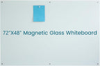 Magnetic Glass Dry Erase WhiteBoard 72"x48", Frosted Surface Glass White Board by JYYPWB