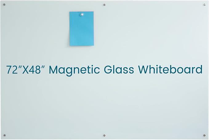 Magnetic Glass Dry Erase WhiteBoard 72"x48", Frosted Surface Glass White Board by JYYPWB