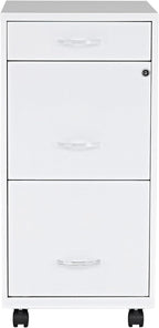 Lorell LYS SOHO Box/File/File Mobile White File Cabinet, 3 Drawer, 26.5 x 14.3 - Image 3
