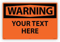 Custom OSHA Style Warning Sign 24" x 36" Aluminum Sign, Customizable "Your Text by NMC