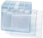 200 Pcs Clear Plastic Horizontal Name Badge ID Card Holders by Orcielo