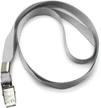 Beebel Gray Lanyards 100 Pack Nylon Flat Badge Lanyard - Image 7