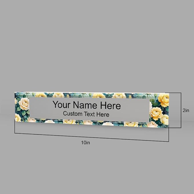 Signs ByLITA Floral Pattern Customized Nameplate | Golden Rose Personalized - Image 7