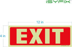 iSYFIX Exit Glow in the Dark Sign Stickers – 6 Pack 12x4 Inch – - Image 8