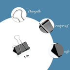Ufmarine Small Binder Clips 1 Inch Length, Small Paper Clips - Image 3