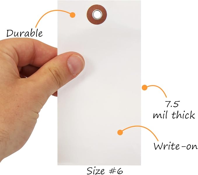 SmartSign 5.25 x 2.625 inch Blank White Shipping Tags - Image 3