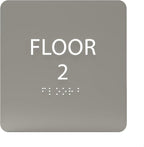 Clean Grey ADA Floor 2 Sign by ADACentralSigns