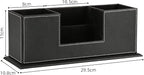 KINGFOM Office Supplies Desk Organizer PU Leather Storage Box 4 Divided - Image 3