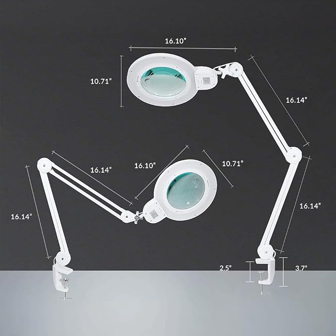 Neatfi XL Bifocal LED Magnifying Lamp, 7-Inch Acrylic Lens, 5D/20D Magnification - Image 8